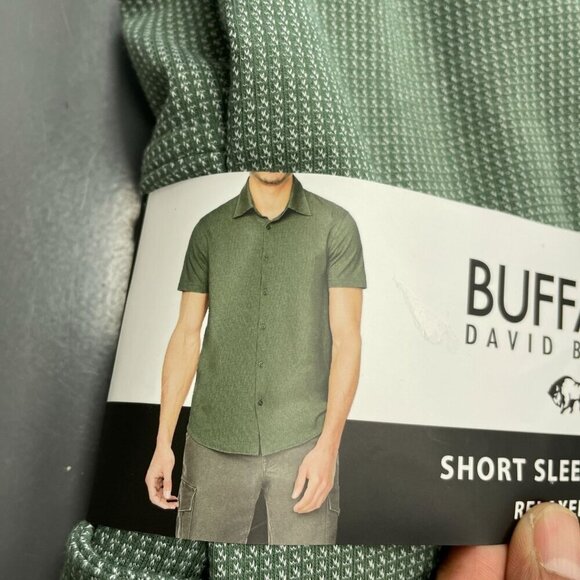 NEW Buffalo David Bitton Men's S Short Sleeve Button up Knit Shirt - Picture 4 of 10